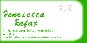 henrietta rafaj business card